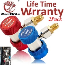 2X Quick Coupler Adapter for Car A/C System HP & LP Connector 1/4" Flare Fitting