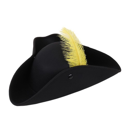 Casquette unisexe adulte tricorne pratique vintage chapeau pirate durable large bord fête - Photo 29/63