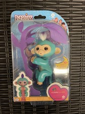 New ZOE Turquoise Blue Baby Monkey Fingerlings Interactive Toy