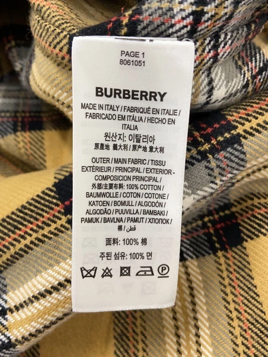 Felpa con cappuccio BURBERRY M cotone giallo check usata