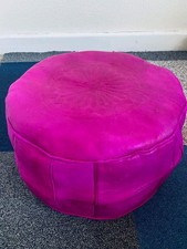 Handmade Moroccan PinkPouffe Genuine Leather Poufe Pouf Footstool New