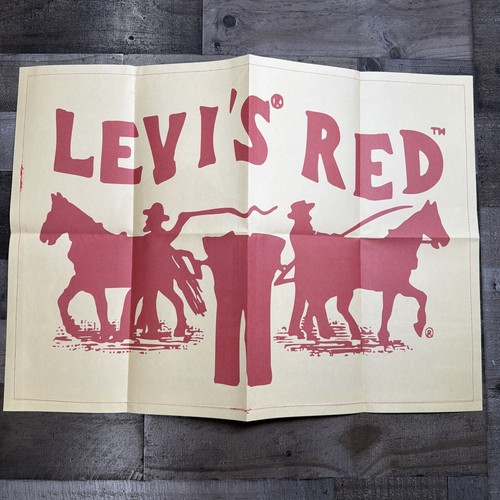 Levi’s Red Promotional Poster 21x29 Vintage Store Display Fold Creases