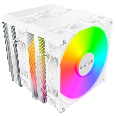Montech NX600 ARGB CPU Kühler, Dual Tower- 2x 120mm, weiß