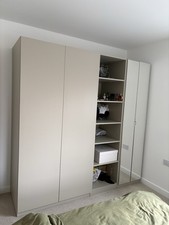 IKEA Pax Wardrobe Beige with Mirrors And Doors Excellent Condition
