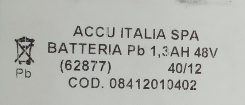 08412010402 ACCU ITALIA SpA BATTERIA AL PIOMBO 1,3AH 48V Type HZS12-1.3 - Picture 2 of 3