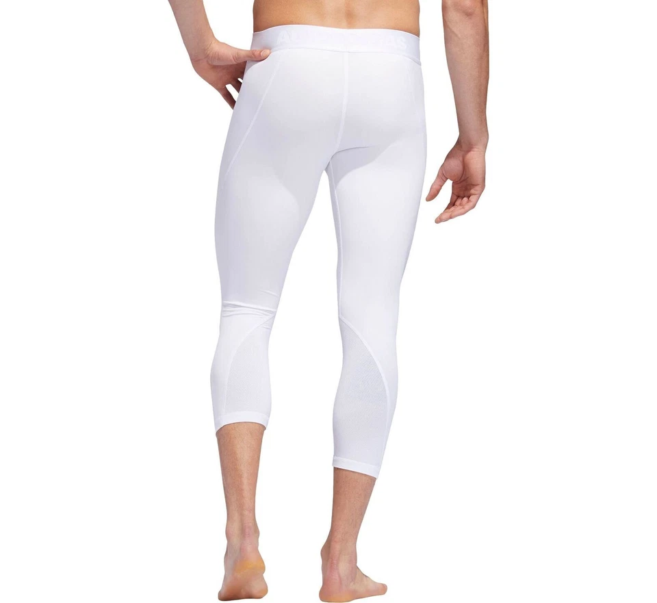 Adidas Men's Alphaskin Tights Sport Compression Pants White (Size: 2XL) DZ8439 - Image 2 of 4