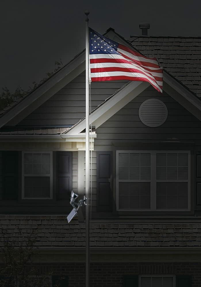 5LED Solar Powered Flag Pole Spot Supper Light Spotlight Flagpole Dusk To Dawn