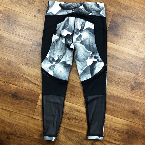Calia Carrie Underwood Sz M Black White Floral Athletic Yoga Leggings Mesh Legs - Picture 9 of 12