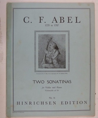 Violine C F ABEL zwei Sonatinen , Hinrichsen , + Cello ad lib Stimme