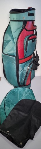 Vintage Golftasche mit Hülle bunt 6 Teiler Golfzubehör Tragetasche
