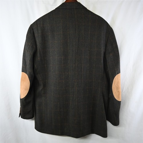 Vtg 90s Evan Picone 44R Green Windowpane Elbow Patch Blazer Jacket Sport Coat - Picture 5 of 9