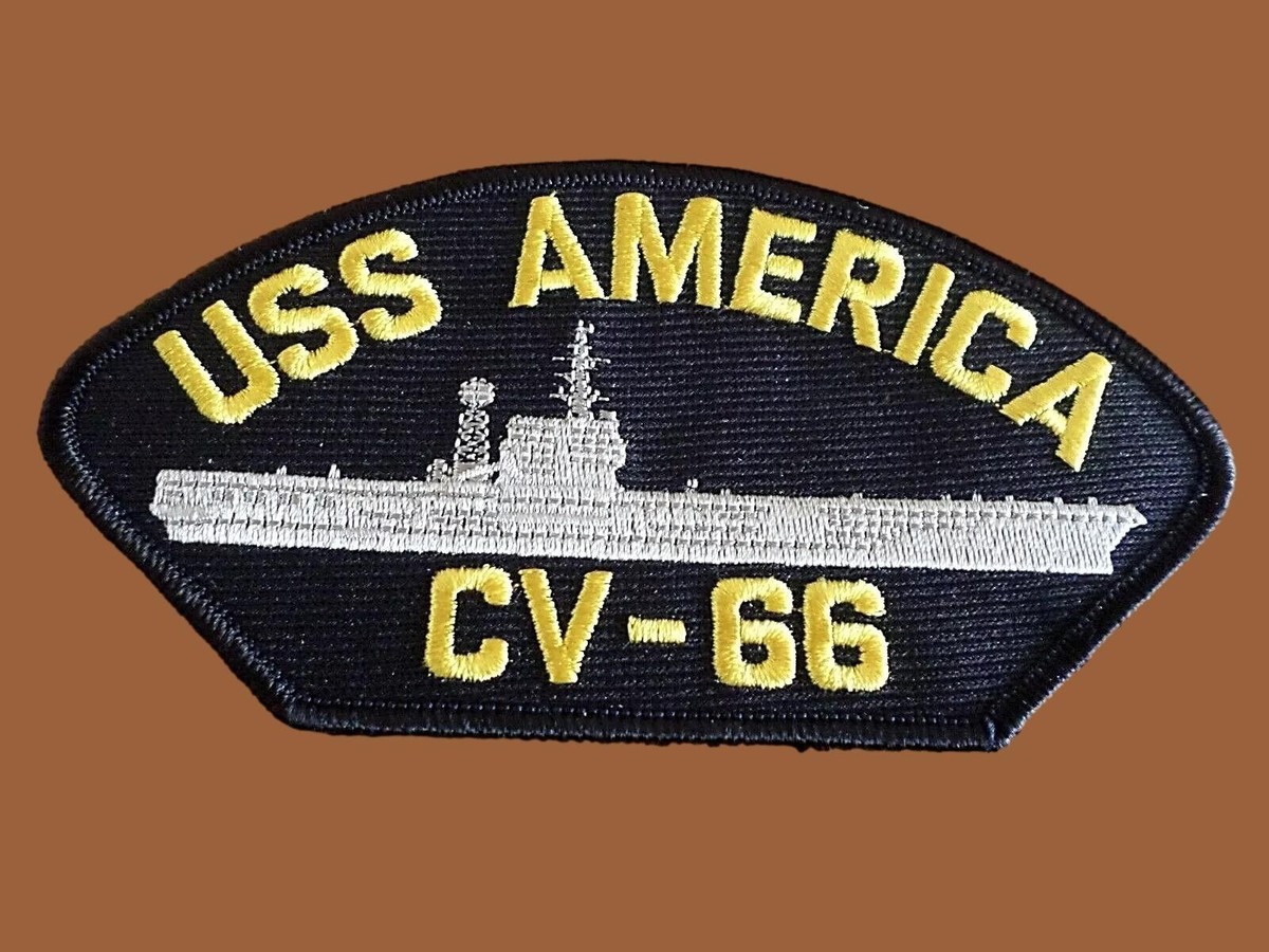 U.S NAVY SHIP HAT PATCH USS AMERICA CV-66 SHIP PATCH USA MADE HEAT