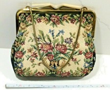 VINTAGE TAPESTRY CLUTCH PURSE By Mantessa Made in West Germany Floral Multicolor