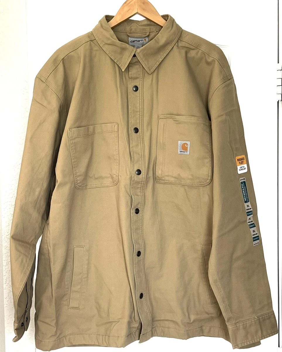 Carhartt Mens Fleece Lined Snap Front Shirt Jacket