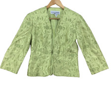 Jessica Howard Vintage Green Polyester Regular Jacket Women Size Uk 6