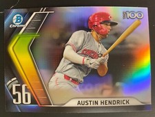 2022 Bowman Chrome Austin Hendrick #BTP-56 Scouts Top 100 - Reds