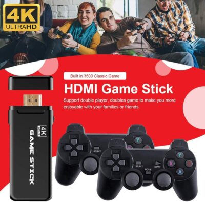  ️ Upgraded 64GB USB Wireless GameStick HDMI 3500+ Games 2 Wireless Gamepads ️