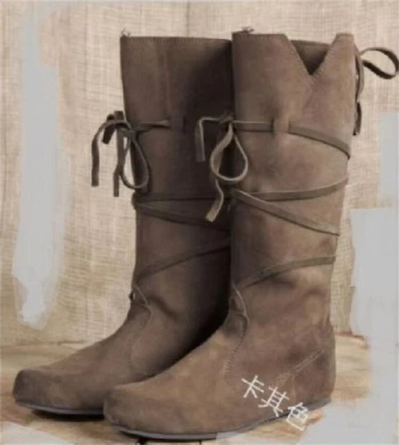 Medieval Viking Costume Retro Men Knight Boots Larp Shoes PU Leather Warrior Cos - Bild 5 von 12