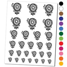 Dream Catcher with Moon and Stars Temporary Tattoo Water Resistant Set