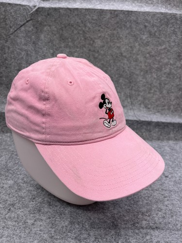 Disney Mickey Mouse Hat Cap Strap Back Adult One Size Pink 100% Cotton - Picture 8 of 13
