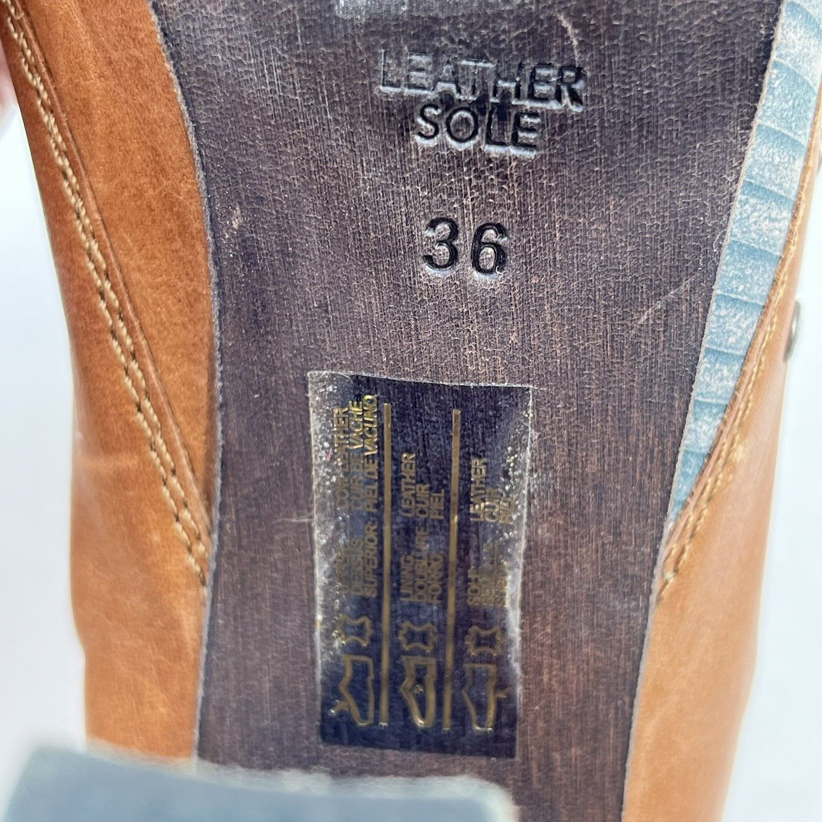 DIESEL Brown Leather Ankle Boots 36 Heeled Studded Lace Up Back Platform Slouchy thumbnail 12