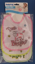 Babyking  3 pack of Baby Bibs  Breakfast, Lunch, Dinner Bibs  #BK36100  NEW
