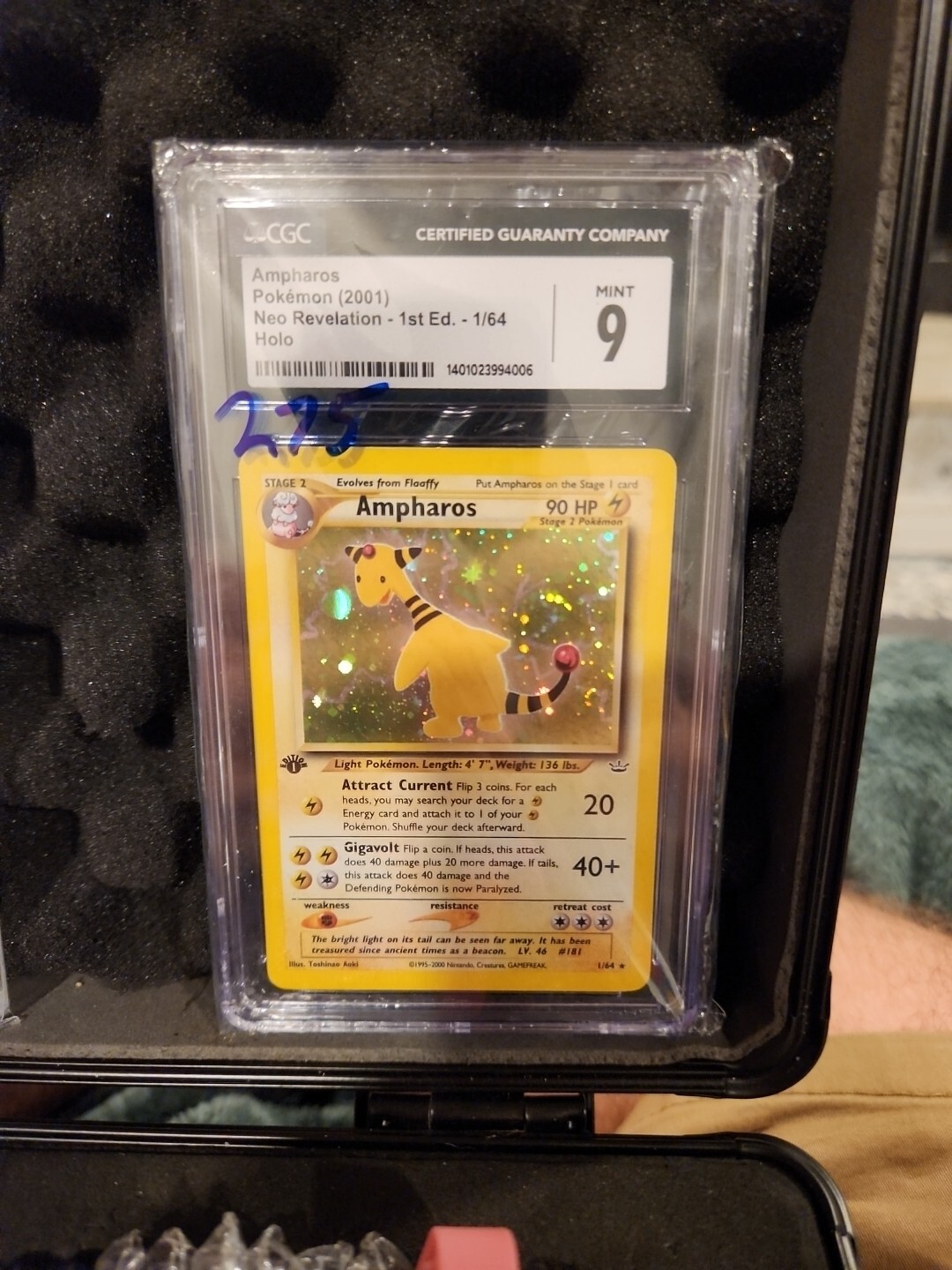 Ampharos 1st Edition Neo Revelation Cgc 9