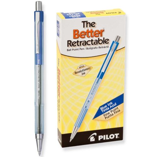 30001 Pilot The Better Retractable Ballpoint Pen, Fine Point, Blue, Pack of 12 - Picture 1 of 2