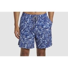 PETER MILLAR SEASIDE POOLSIDE POUR BATHING SUIT SWIM TRUNKS, BLUE, NWT 98, S