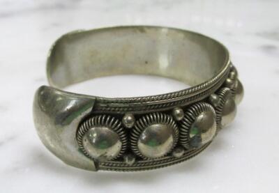 siam sterling ブレスレット Vintage Siam Sterling Silver Wide Panel Bracelet ~ 6-1/4