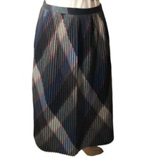CENTURY BOSTON Vintage Plaid Wool-Blend Long Skirt Sz 10