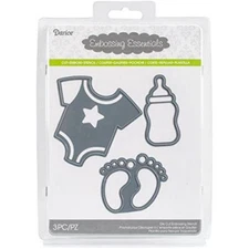 Darice Embossing Essentials Dies-Baby Theme, 3 Piece Set