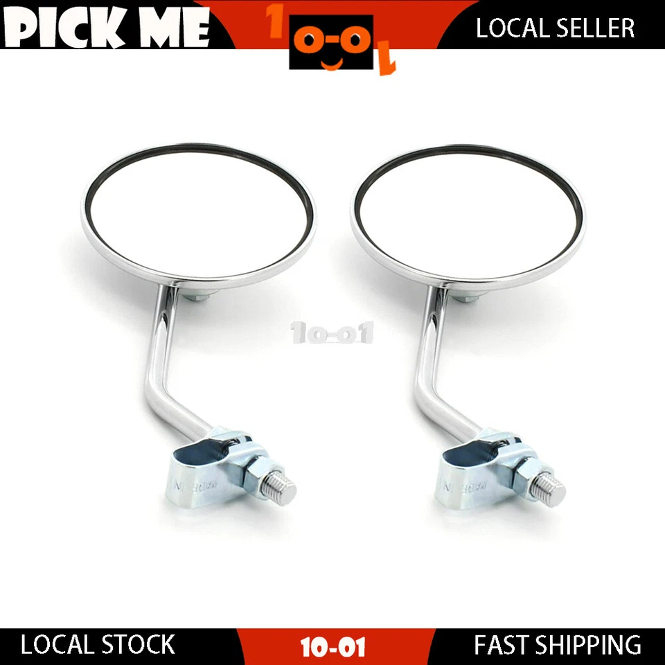 "Espejo retrovisor de vástago largo derecho + derecho 7/8"" ajuste con abrazadera Yamaha YDS3C 1965 1966" Foto 4 de 4