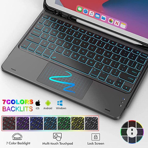 Backlit Touchpad Keyboard Case Mouse For iPad 8/9/10th Gen Air 5 4 Pro 11 Cover - Picture 10 of 59