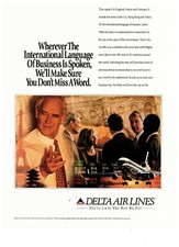 Delta Air Lines International Business Language 1995 Vintage Print Advertisement