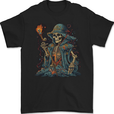 Teschio Pirata Demonic Satanico Uomo T-Shirt 100% Cotone