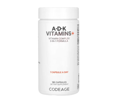Codeage, A, D, K Vitamins+, Vitamine A, D, K, 180 Kapseln