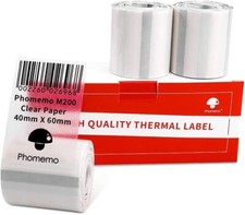 Phomemo M110 Paper 40 60mm Clear Self-Adhesive Thermal Label Transparent Sticker