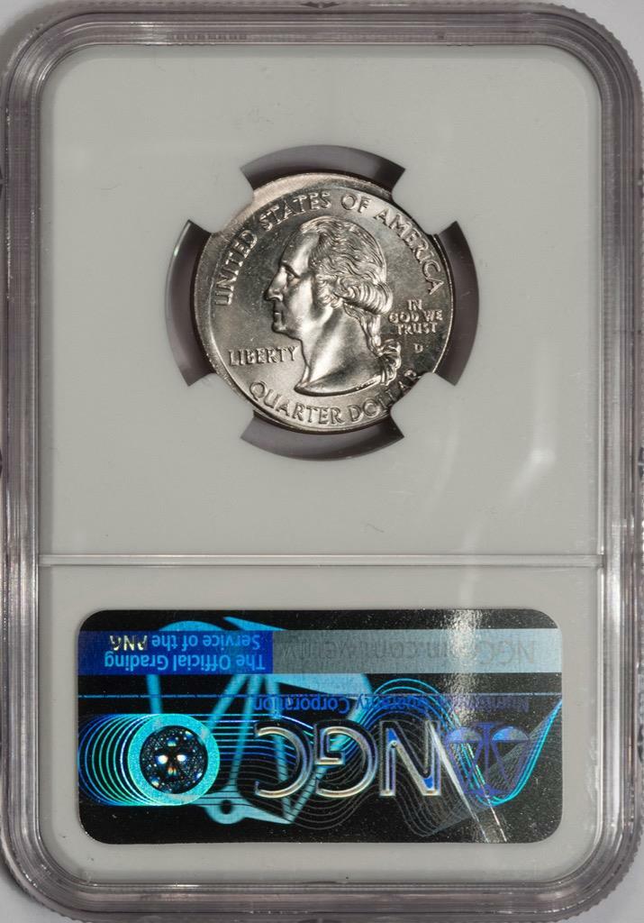 入札禁止　オフルスキー 2006 D NGC MS66 Uncentered Broadstruck Nebraska Quarter Mint Error