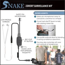 SNAKE Quick Release Ipod-Style Covert Surveillance Earpiece for Motorola XTS
