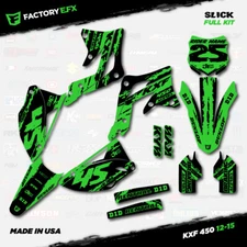 Black & Green Slick Racing Graphics Kit fits 12-15 Kawasaki Kxf450 KX450F  Decal