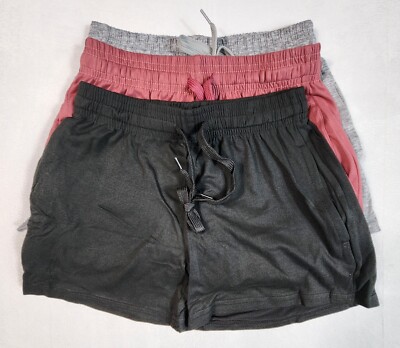 3 Pack Real Essentials Lounge Soft Comfy Shorts with Drawstring Girls Size XS