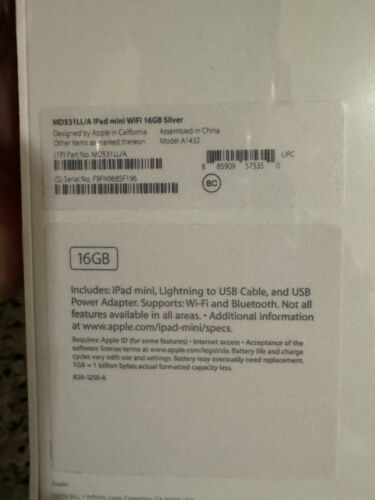 Apple iPad Mini A1432 16GB Wi-Fi - White (MD531LL/A) 2012 - New - Sealed Box - Picture 10 of 10