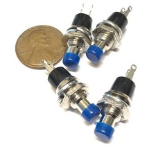 4 Pieces NC Blue normally closed Mini Push Button Momentary OFF ON Switch A2