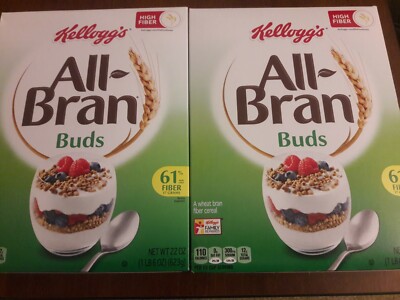 2-Pack Kellogg's All-Bran Buds Wheat Bran Breakfast Fiber Cereal, 22 oz Each
