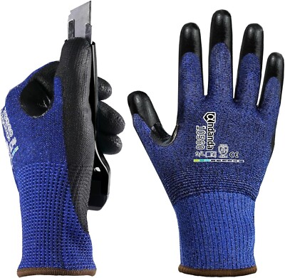 ANDANDA Cut Resistant Gloves Level C, 3D Comfort Stretch Fit PU Coated Gloves XL