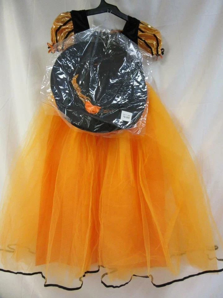 Kids' Witch Costume Orange Dress and Hat Hyde and Eek Boutique Size Small 4-6x - Image 3 of 4
