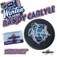 RANDY CARLYLE Signed 2014 WINTER CLASSIC TORONTO Puck w/COA