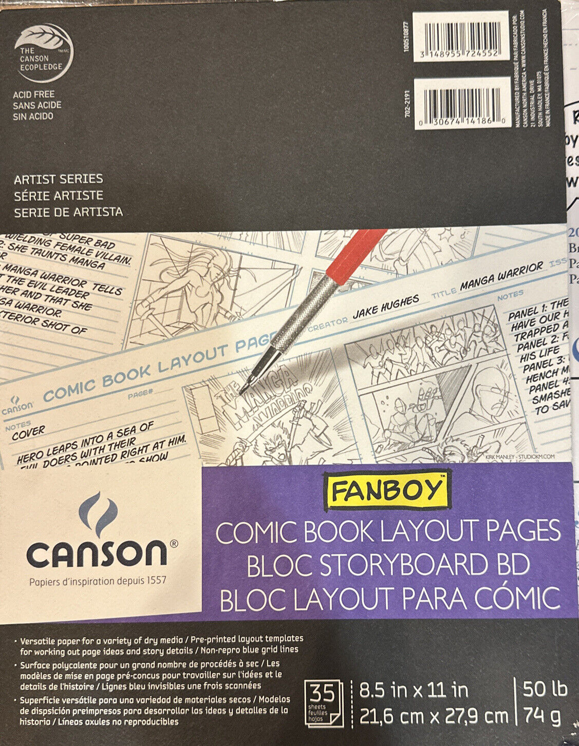 Canson® Fanboy™ Comic Book Art Boards, 11 x 17