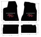 NEW! BLACK FLOOR MATS 2011-2023 Dodge Charger R/T Embroidered Logo 2 WD 4pc Set